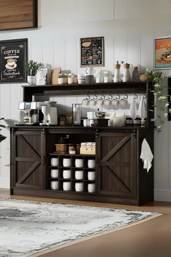 Farmhouse Coffee Bar Cabinet