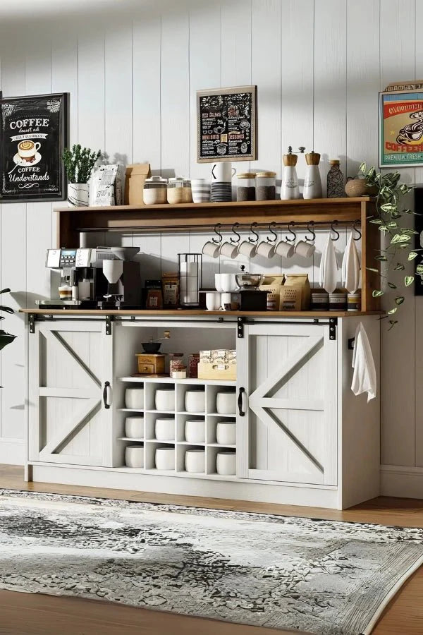 Farmhouse Coffee Bar Cabinet