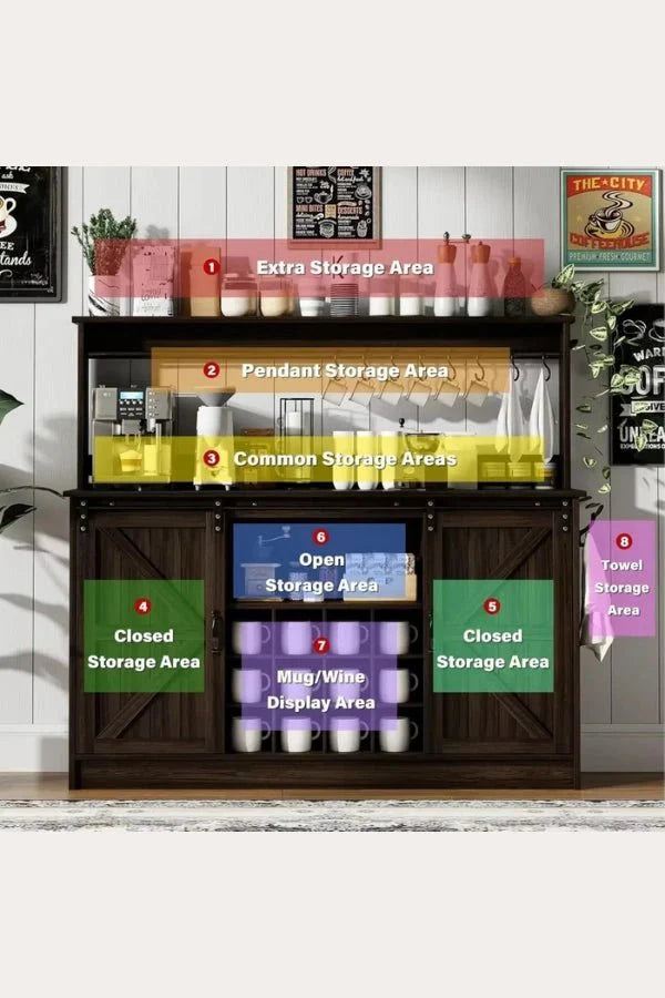 Farmhouse Coffee Bar Cabinet