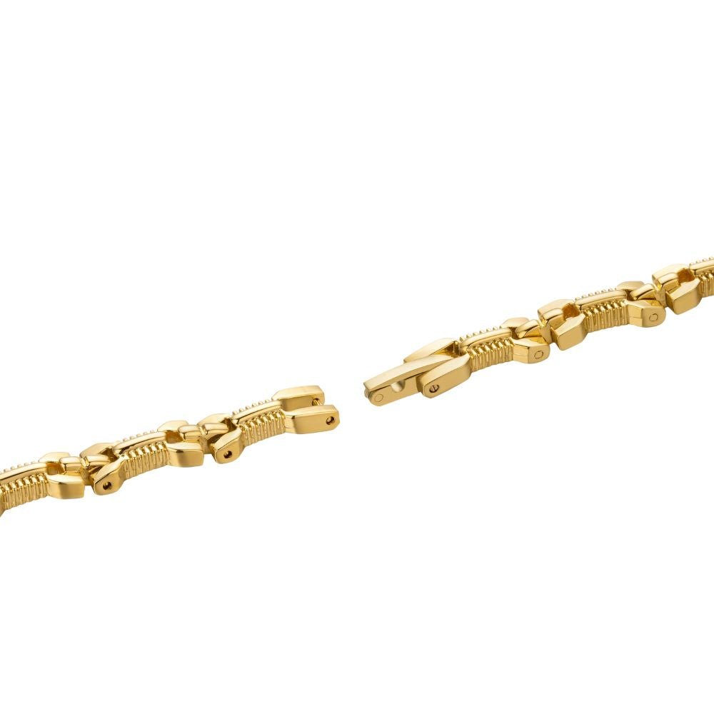 Gold Kouvr bracelet on a white background