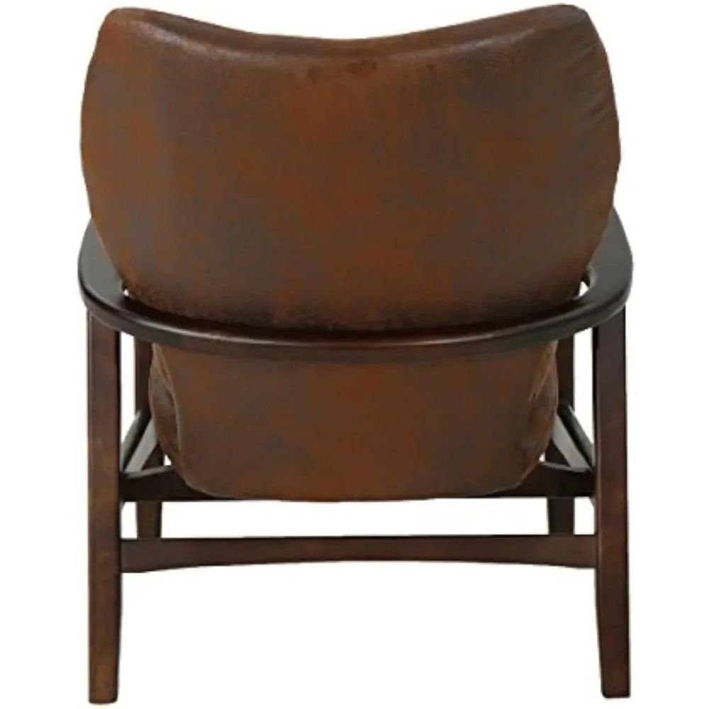 "sculptural form," "ergonomic design," "walnut finish," "statement furniture," and "apartment living" 