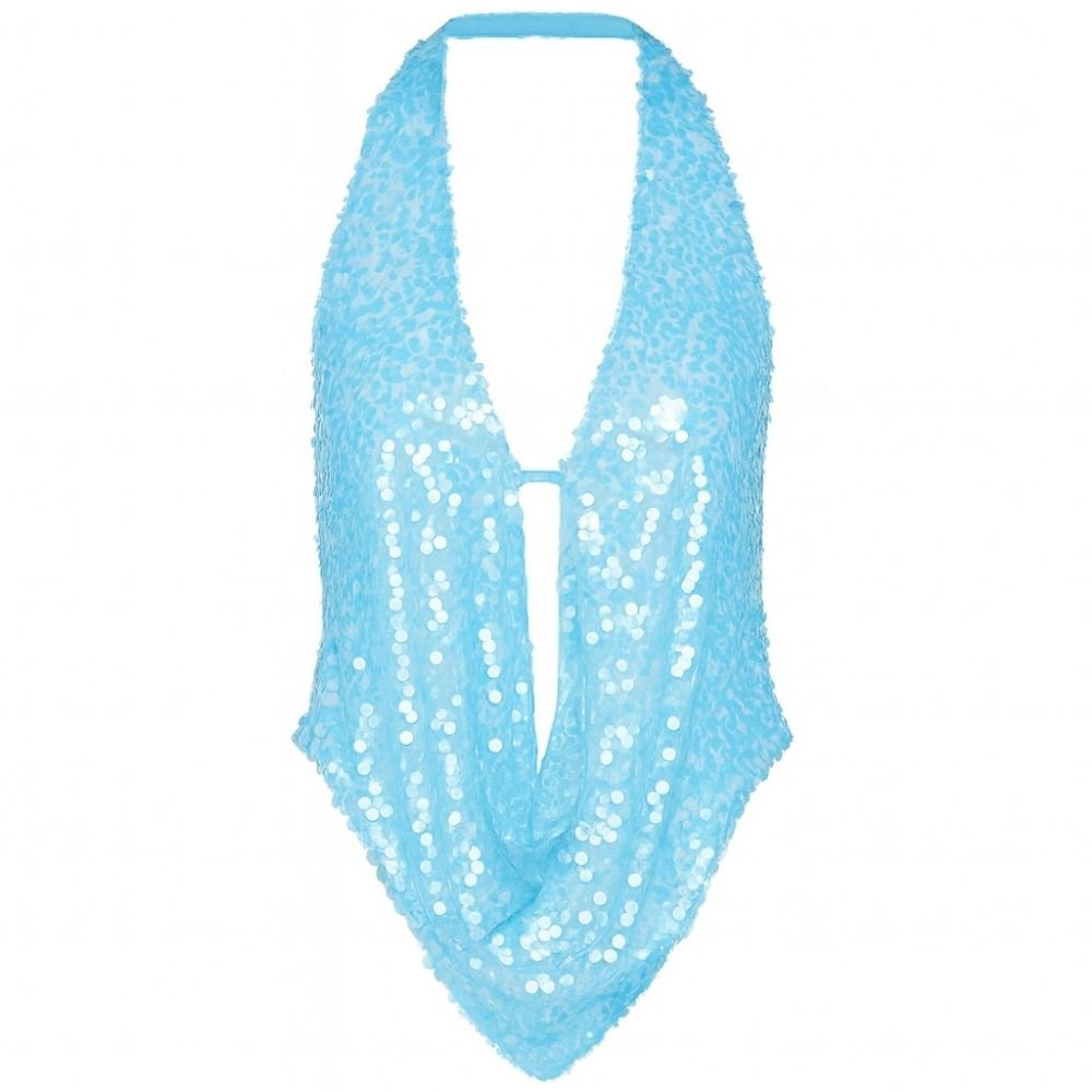 Light blue kouvr sequin scarf on a white background