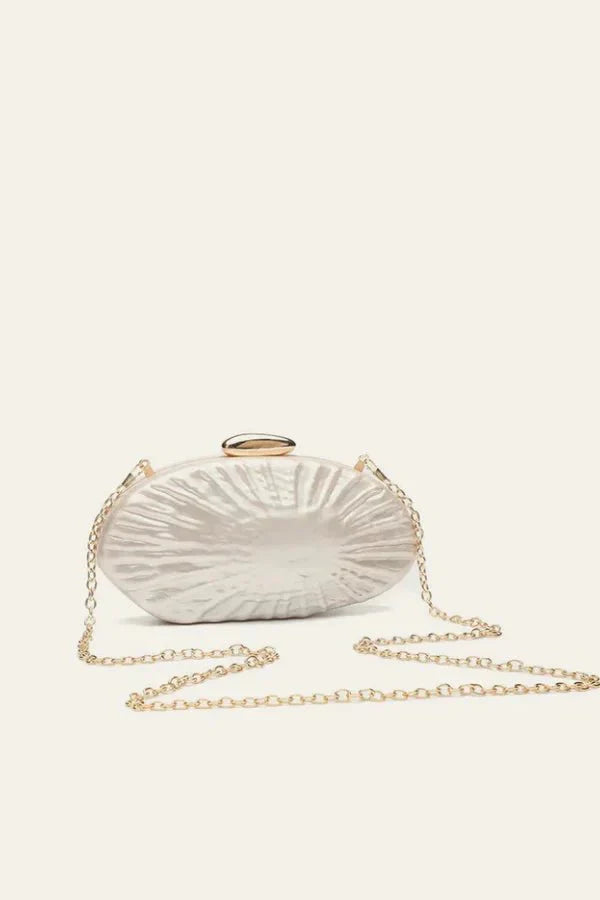 Zari Clutch With Gold Chain