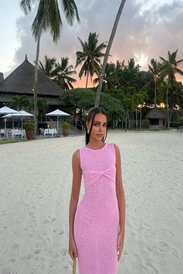 Mika Round Neck Knitted Maxi Dress