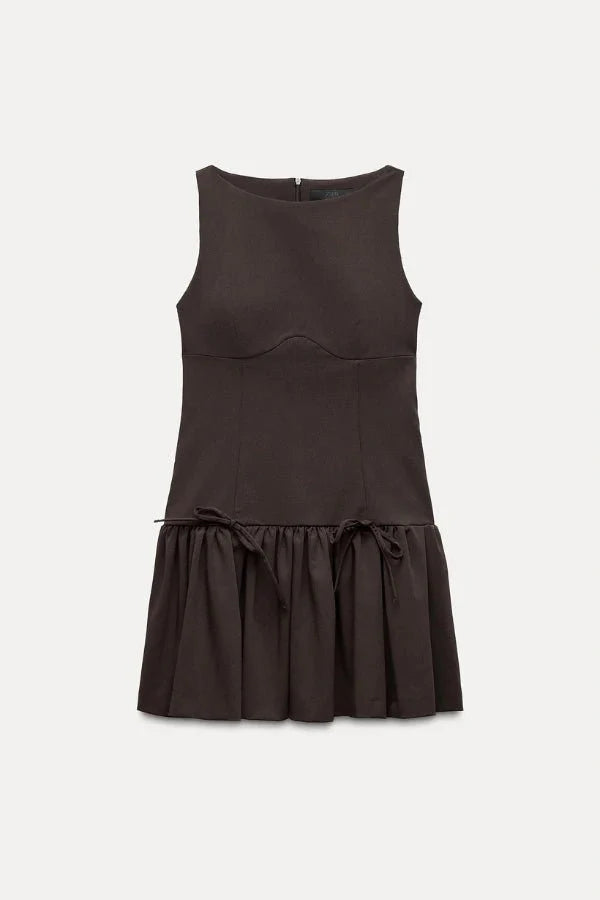 Florence Bow Ruffle Mini Dress