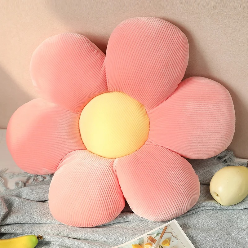 Oreiller en peluche a fleurs