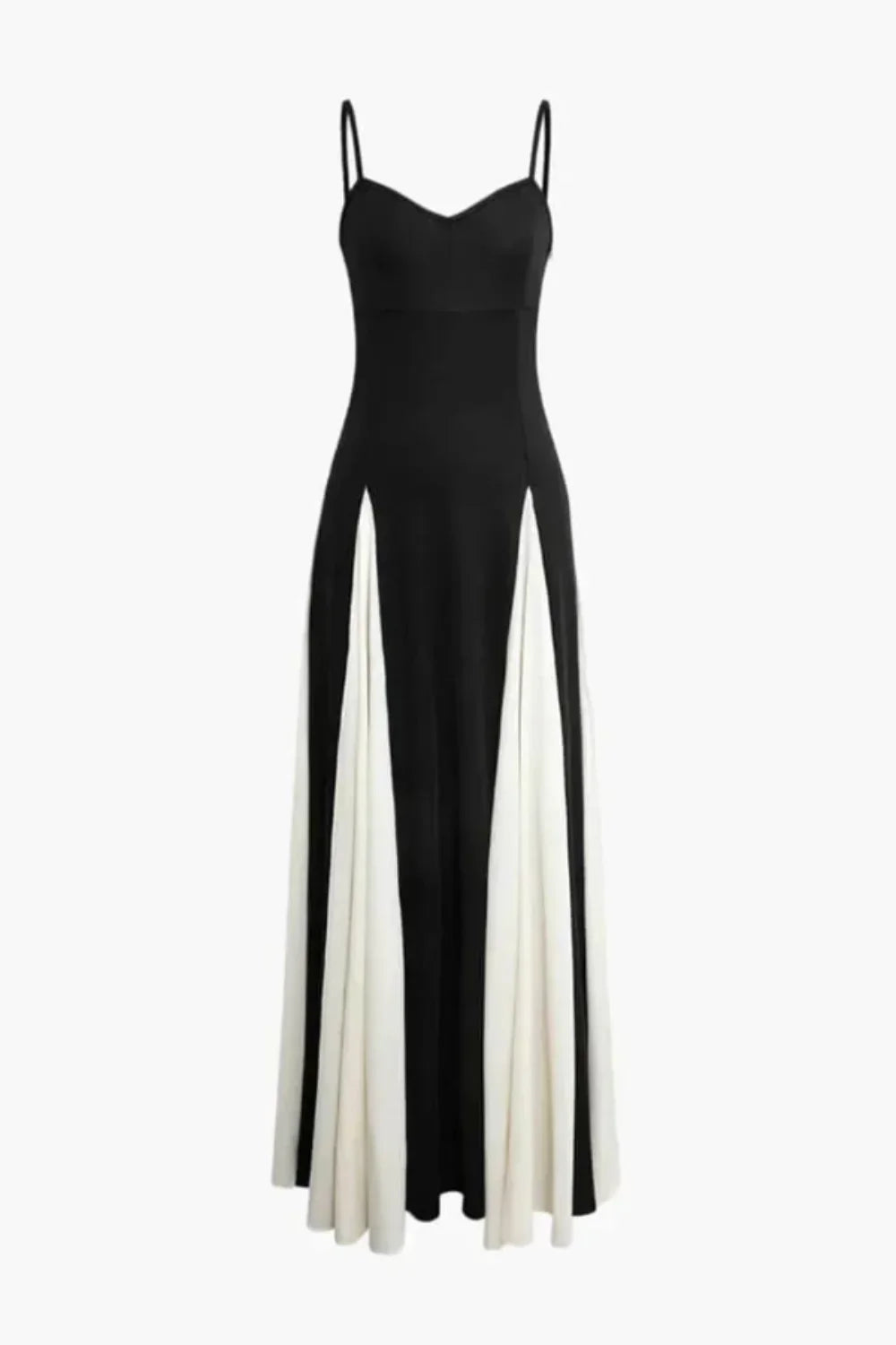 Woman wearing the Kouvr Anastasia black formal gown standing on an elegant marble hallway