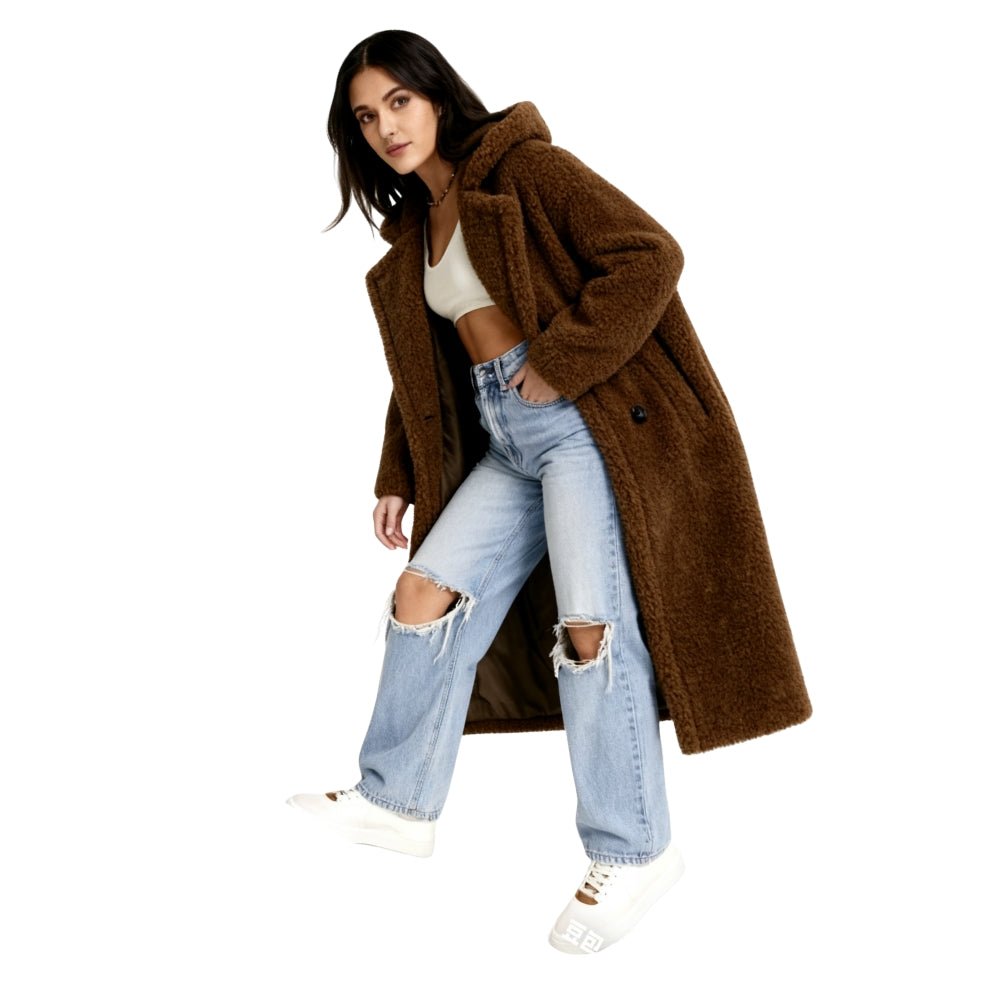 cozy outerwear, chic winter style, plush fabric coat, comfortable warm jacket, luxury street style, longline silhouette, investment piece