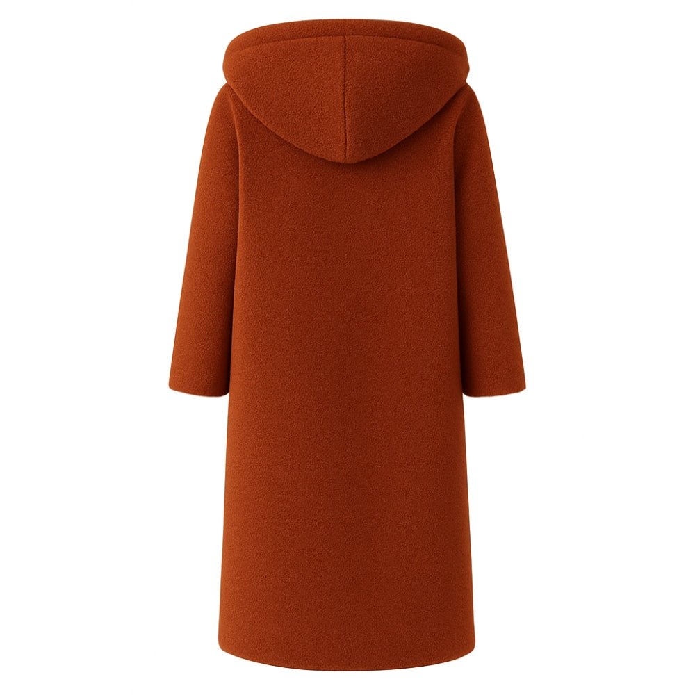 plush fleece jacket, oversized winter coat, cozy longline jacket, caramel teddy bear coat