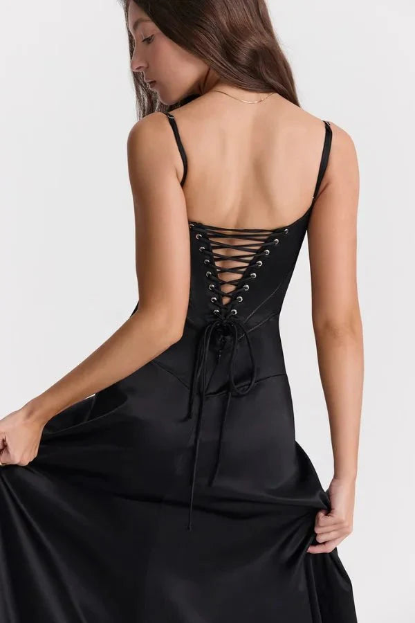 Back view of Kouvr Gabriella Gown showing corset detail