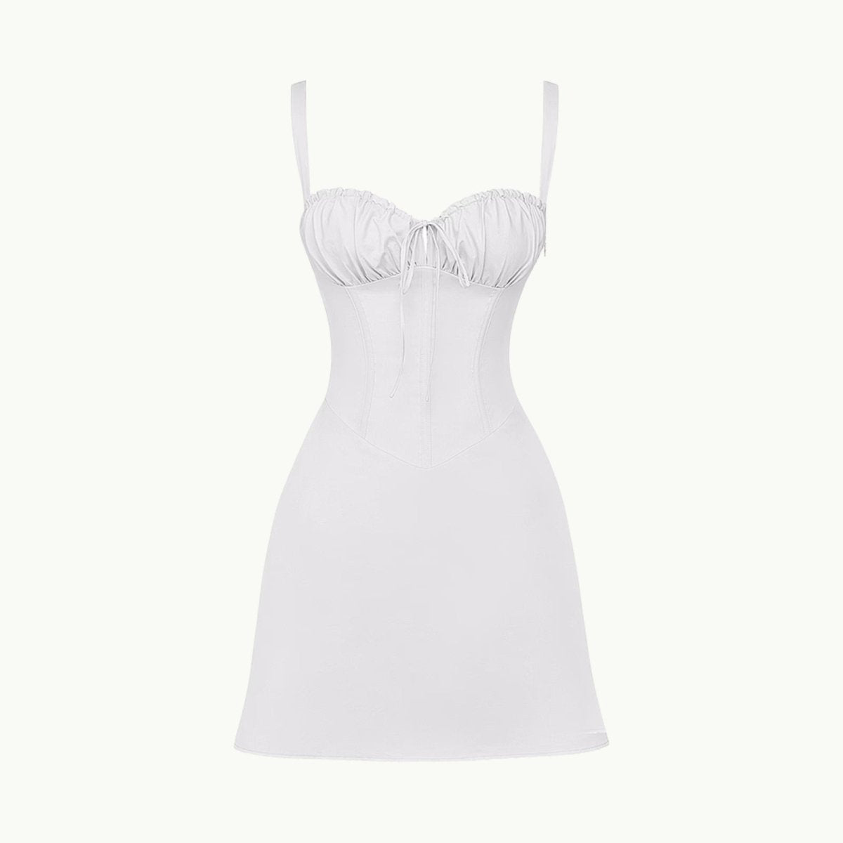 White slip dress on a white background