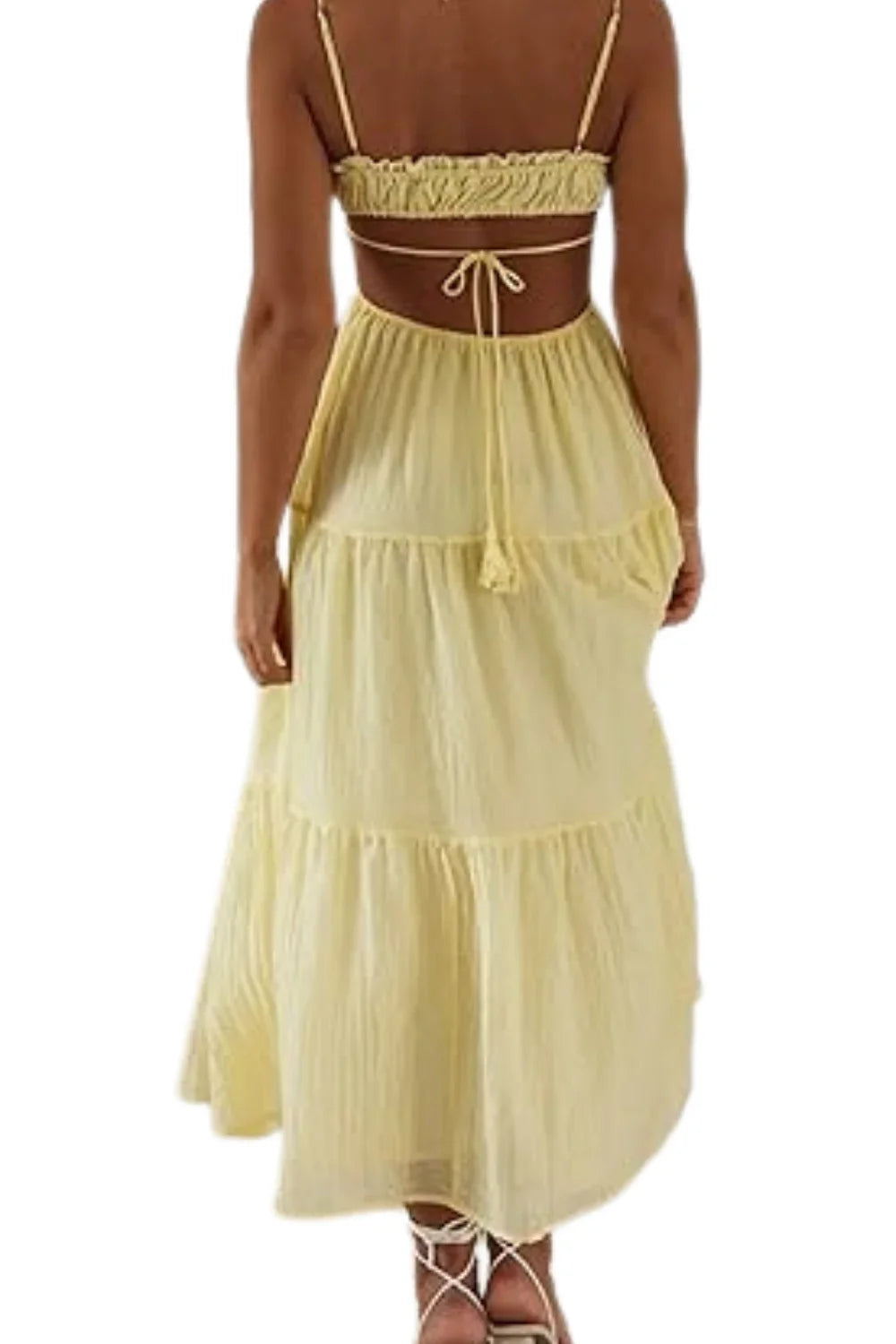 resort wear," "flowy silhouette," "feminine style," "golden hour outfit," "beach wedding guest attire," "lightweight cotton sundress