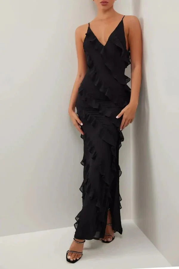 black-tie attire," "ethereal silhouette," "sophisticated eveningwear," and "statement piece