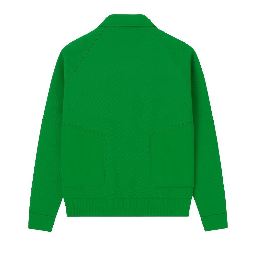 Green kouvr sweater on a white background