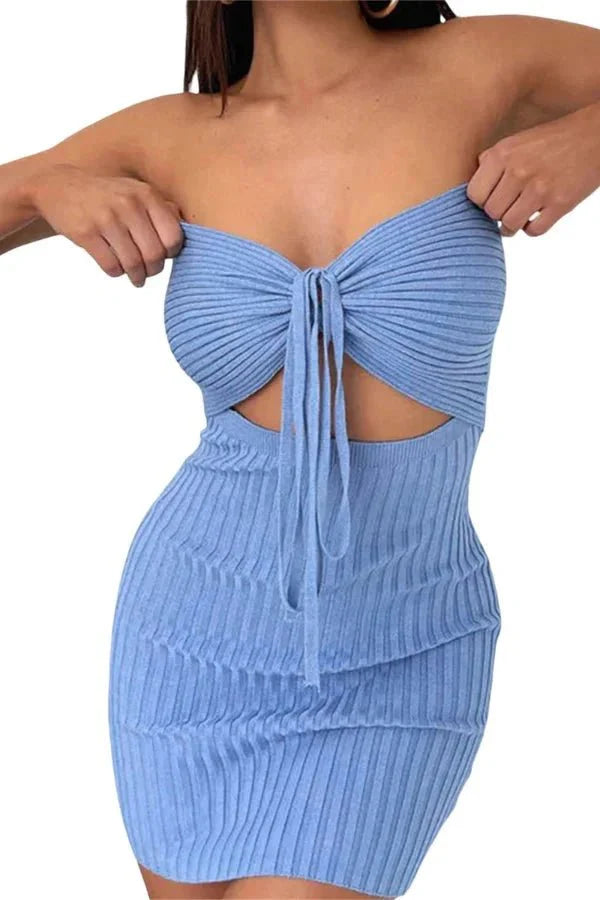 bandeau dress,body-hugging,sculpting fit, cerulean blue, and cocktail attire