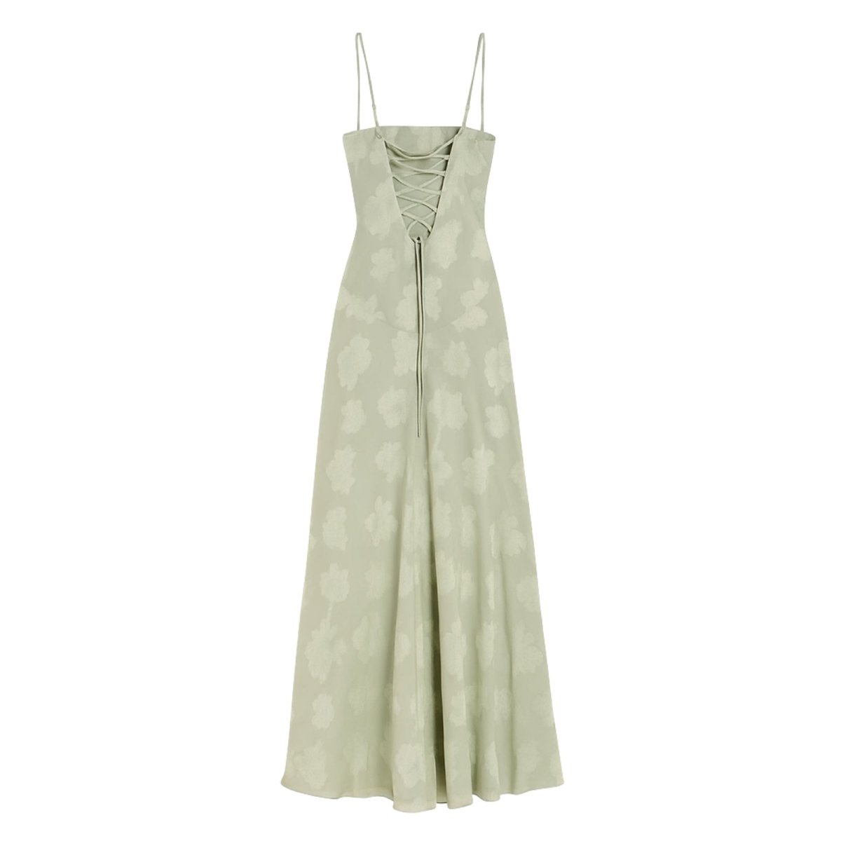 Light green Kouvr dress with thin straps on a white background
