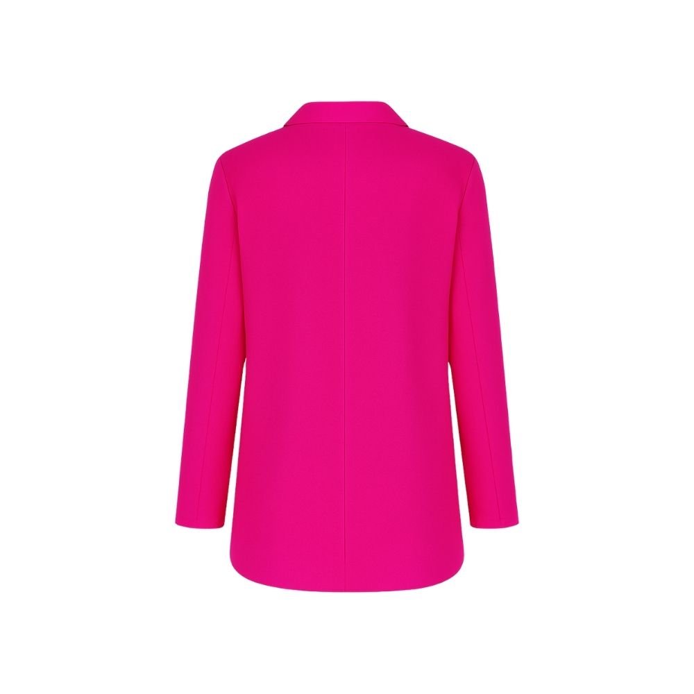 business casual jacket", "chic office wear", "notched lapel coat", "structured fit", "bold color outerwear", and "long sleeve blazer