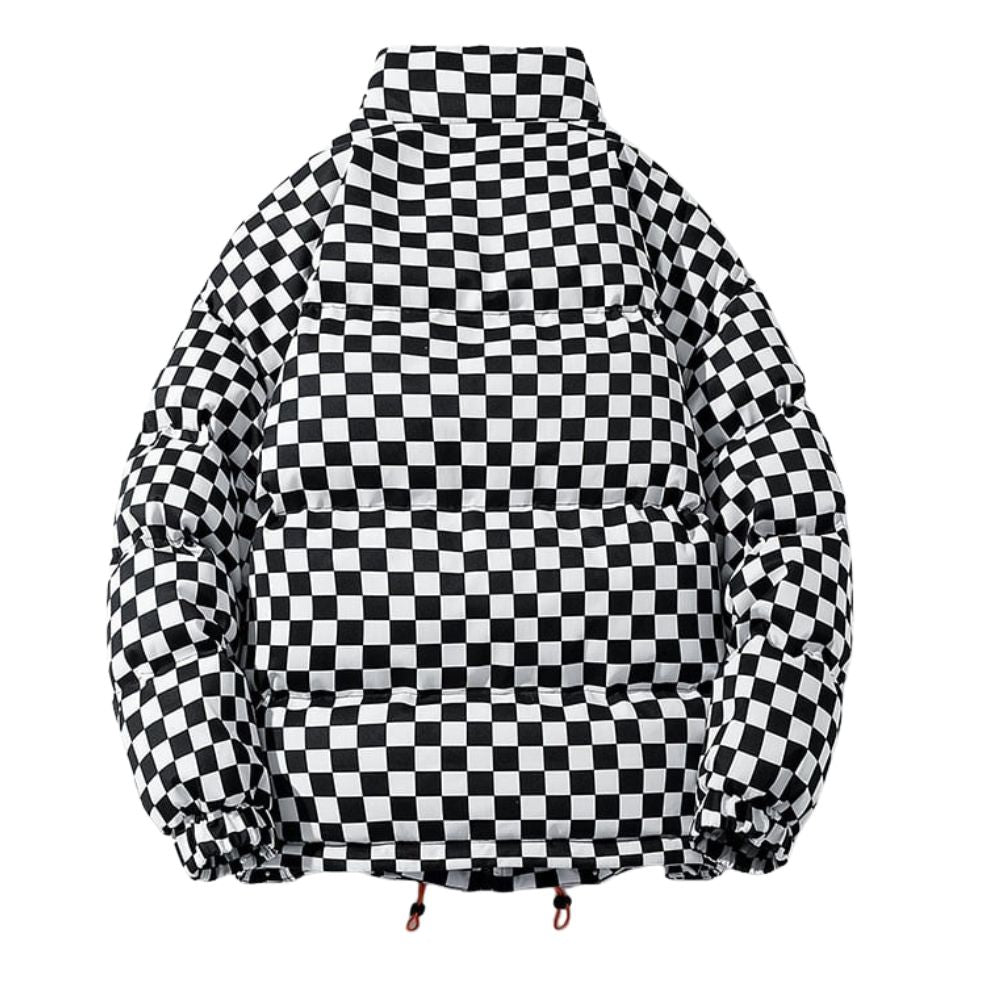 Kouvr Fashion Men's Checkerboard Puffer Jacket