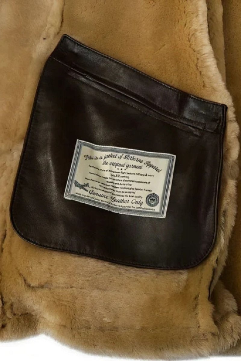 Men's Dark Brown Shearling Sheepskin Jacket with Fur Hood by Kouvr Fashion