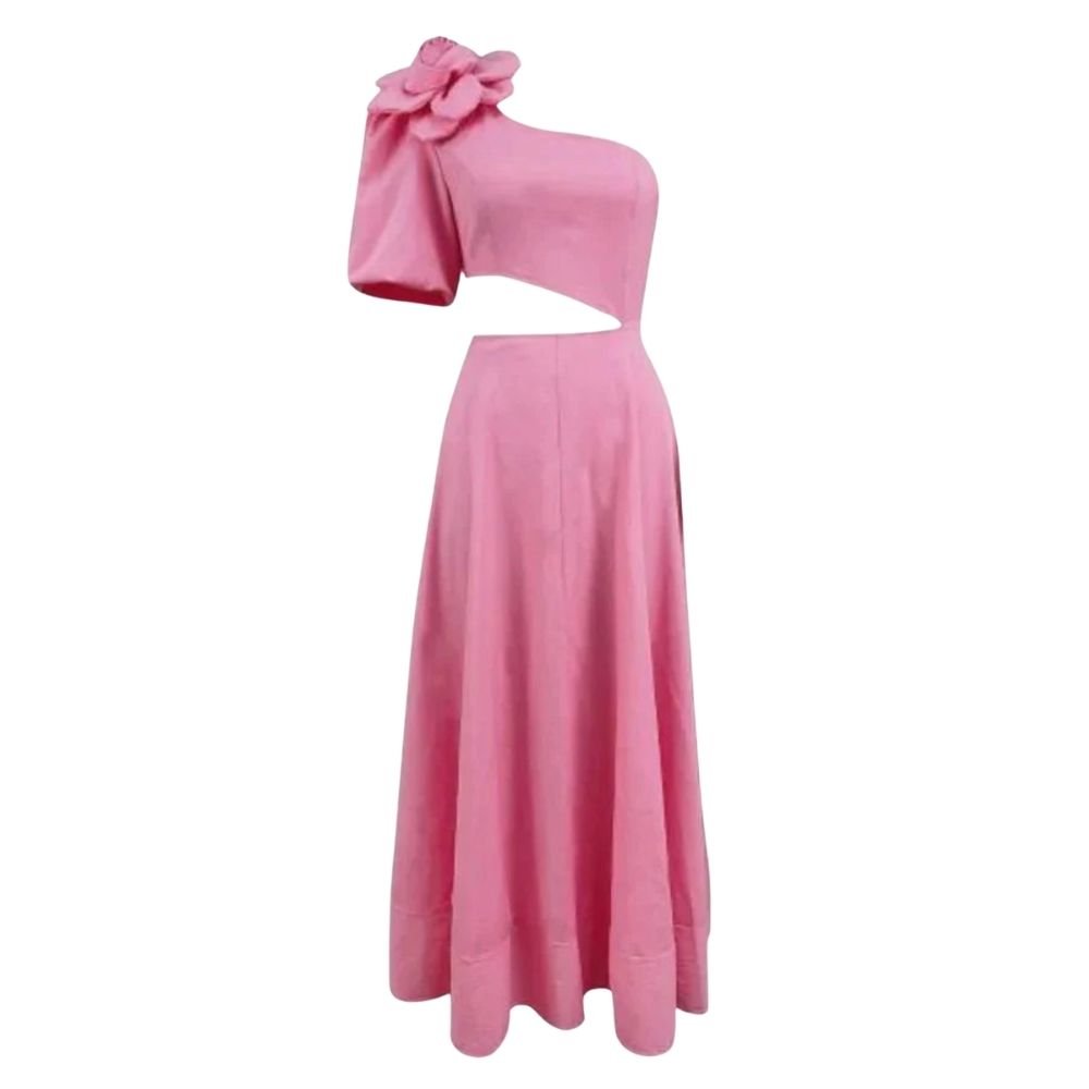 Kouvr Pink two-piece dress with a floral detail on a white background