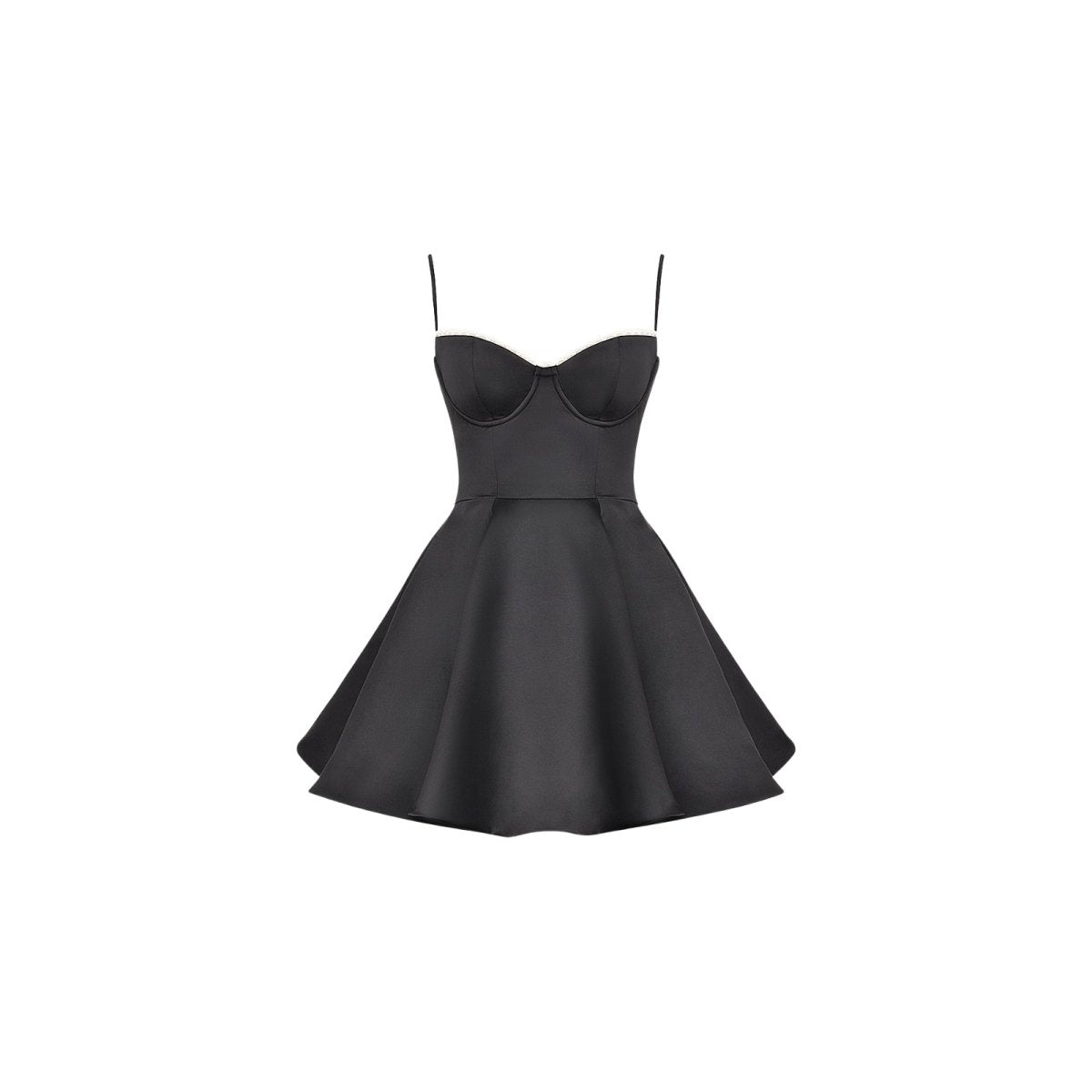Black Kouvr dress with thin straps on a white background