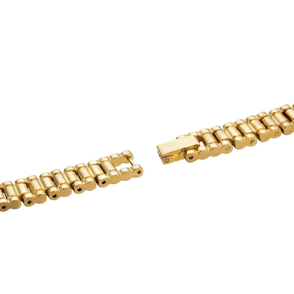 Gold Kouvr bracelet on a white background