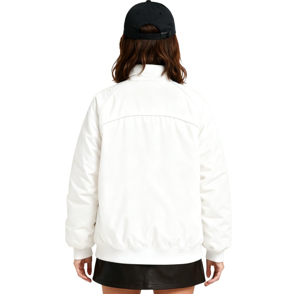 F1 aesthetic," "retro," "streetwear," "oversized fit," "padded," and "nylon twill