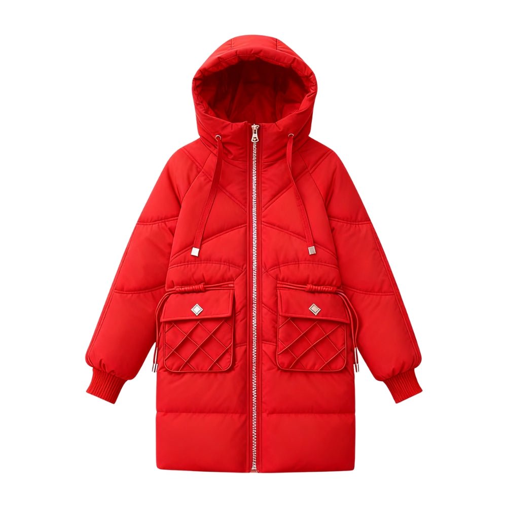 cold-weather essential," "thermal performance," "weather-resistant," "urban exploration," "chic outerwear," and "investment piece