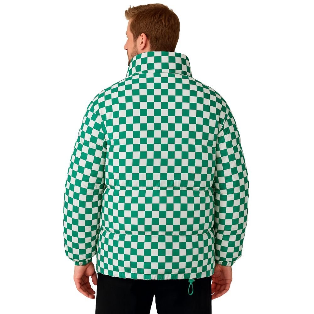 Kouvr Fashion Men's Checkerboard Puffer Jacket