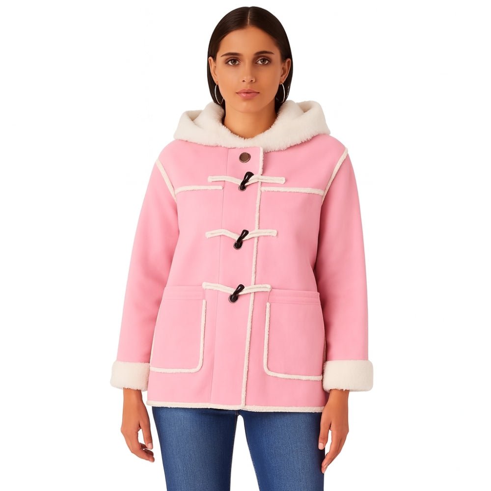 cozy," "plush," "70s inspired," "winter statement piece," "vegan shearling," and "oversized fit