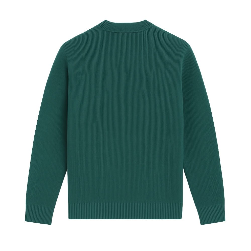 architectural knit, contemporary menswear, merino wool pullover, statement sweater