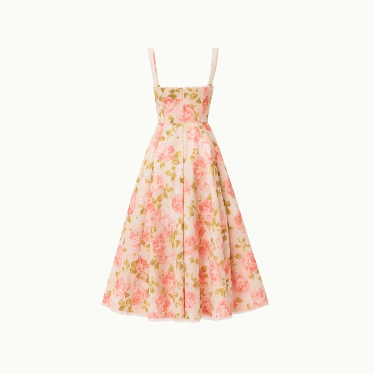 Pink kouvr Floral dress with pink and yellow flowers on a white background