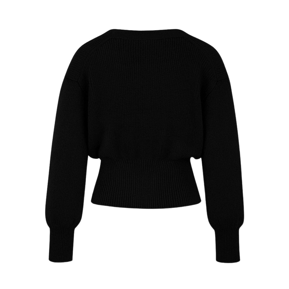 Black kouvr sweater on a white background