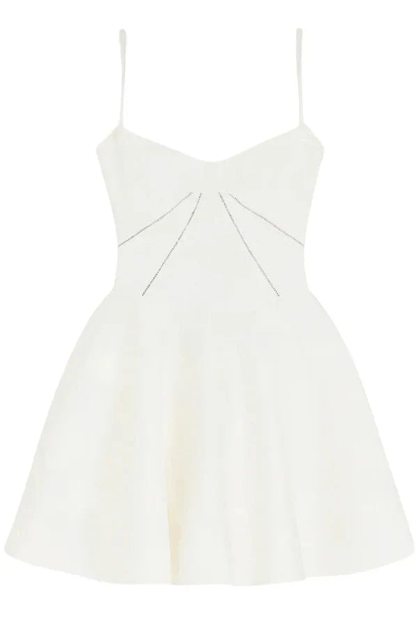 Weave in terms like 'sculpted bodice,' 'fit and flare silhouette,' 'occasion wear,' and 'statement piece' throughout the description and on-page content