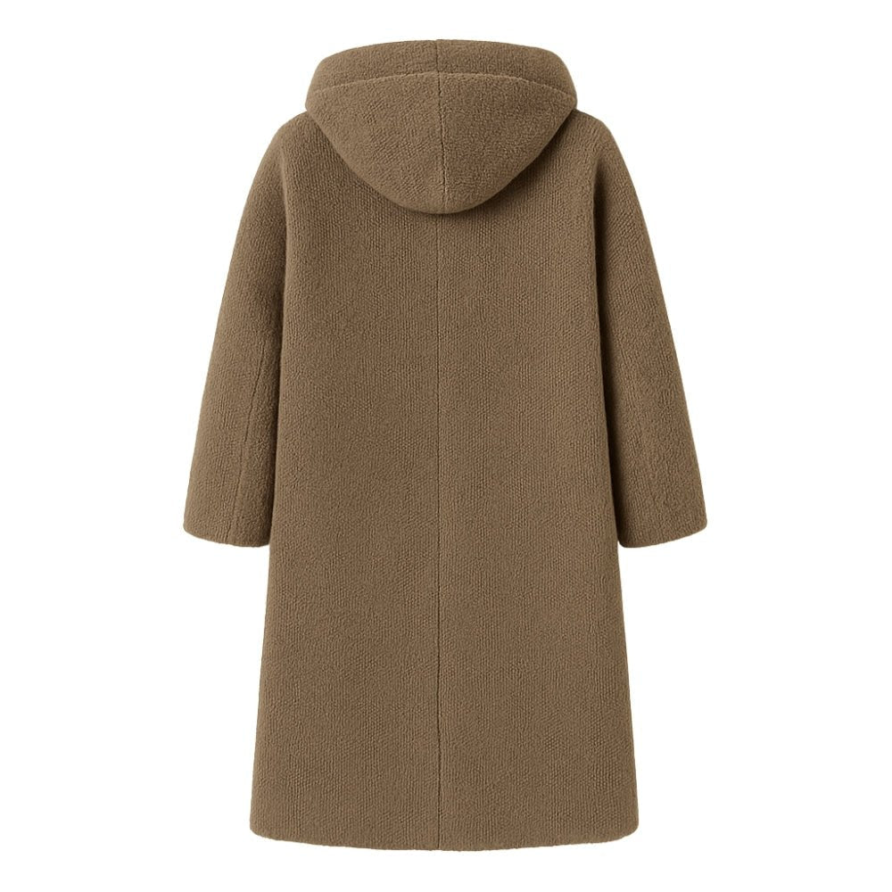 bouclé texture," "double-breasted tailoring," "investment outerwear," "fall essentials," and "longline silhouette