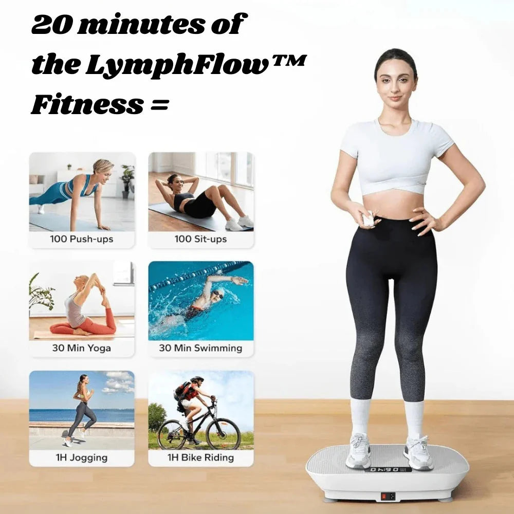 LymphFlow Fitness whole body vibration plate for lymphatic drainage and home workouts