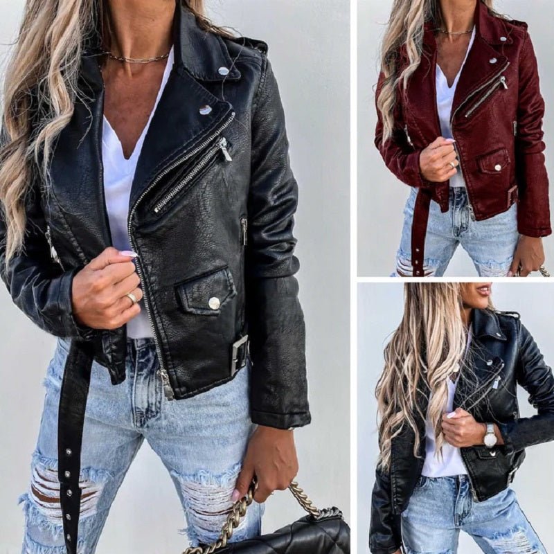Reshane Veste en cuir