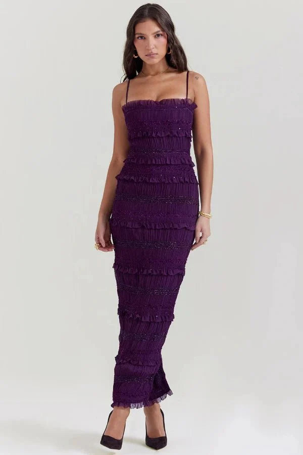 Hannie Sequin Pleat Dress